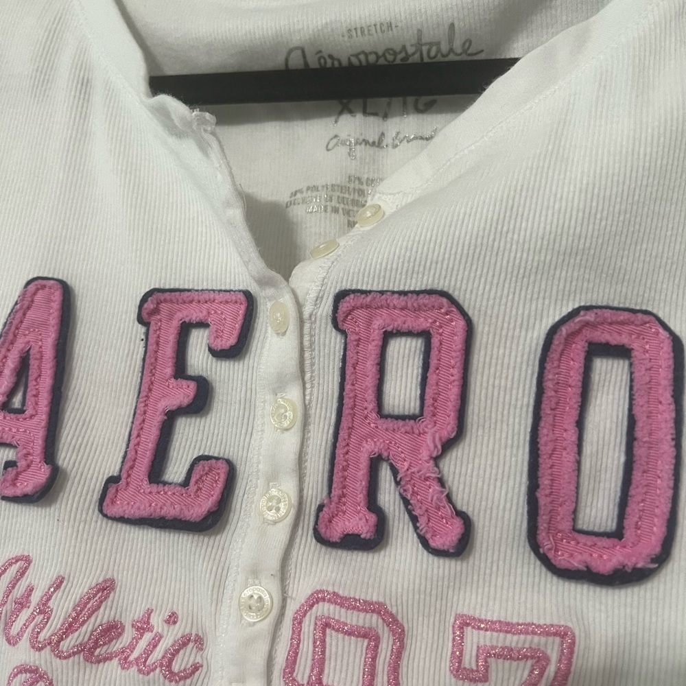 Y2K Aeropostale White Long Sleeve Shirt - Picture 4 of 6
